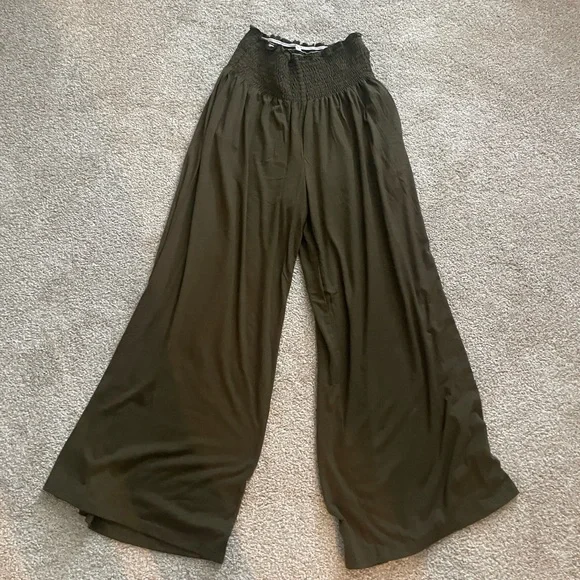 Amazon Women's Wide Leg Palazzo Pants - Olive Green - Picture 1 of 4